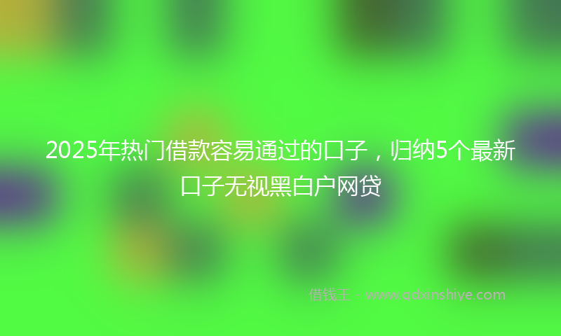 2025年热门借款容易通过的口子，归纳5个最新口子无视黑白户网贷