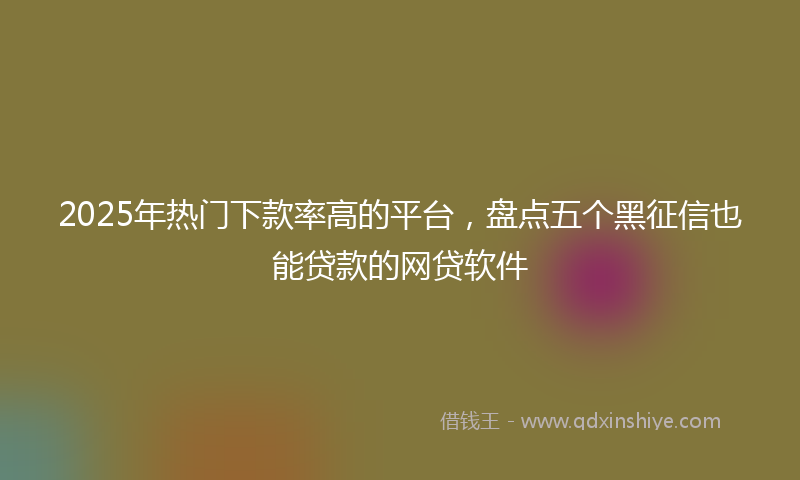 2025年热门下款率高的平台，盘点五个黑征信也能贷款的网贷软件