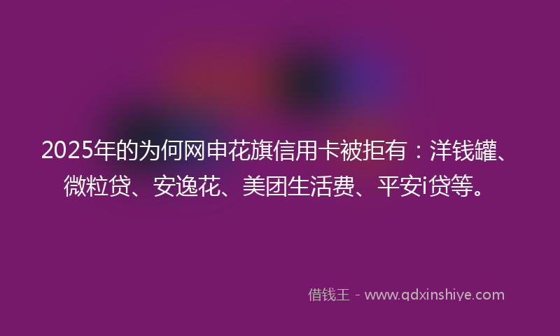 2025年的为何网申花旗信用卡被拒有：洋钱罐、微粒贷、安逸花、美团生活费、平安i贷等。