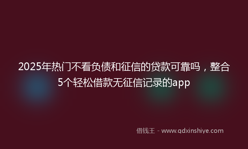 2025年热门不看负债和征信的贷款可靠吗，整合5个轻松借款无征信记录的app