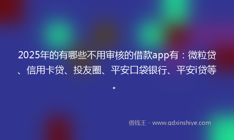 2025年的有哪些不用审核的借款app有：微粒贷、信用卡贷、投友圈、平安口袋银行、平安i贷等。