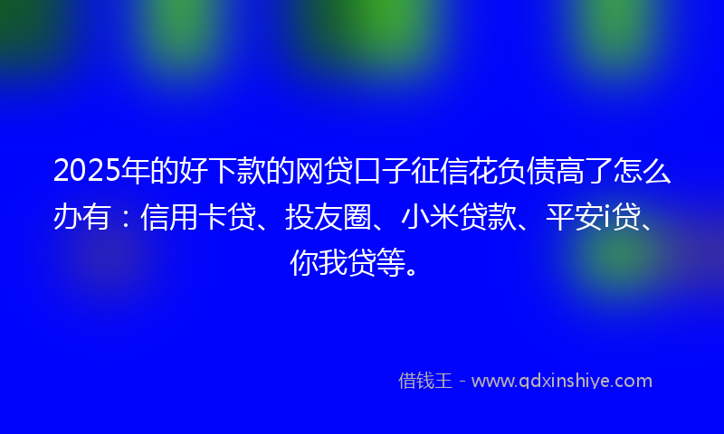 2025年的好下款的网贷口子征信花负债高了怎么办有：信用卡贷、投友圈、小米贷款、平安i贷、你我贷等。