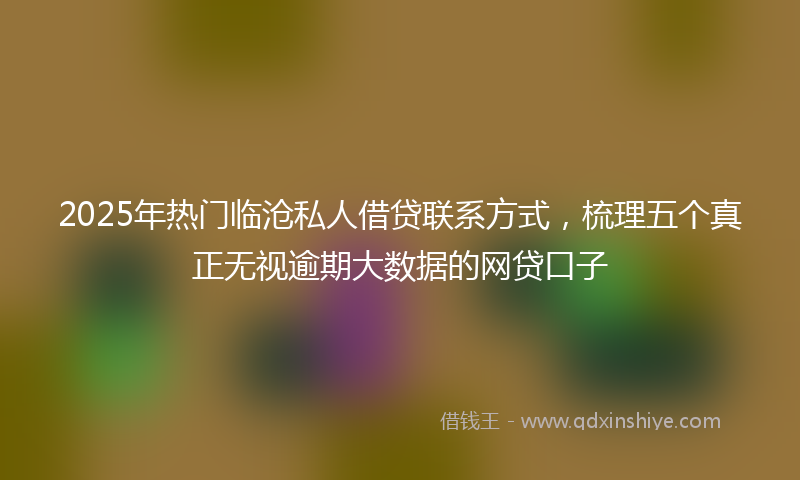 2025年热门临沧私人借贷联系方式，梳理五个真正无视逾期大数据的网贷口子