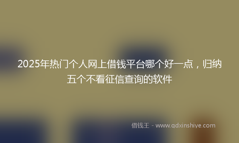 2025年热门个人网上借钱平台哪个好一点，归纳五个不看征信查询的软件