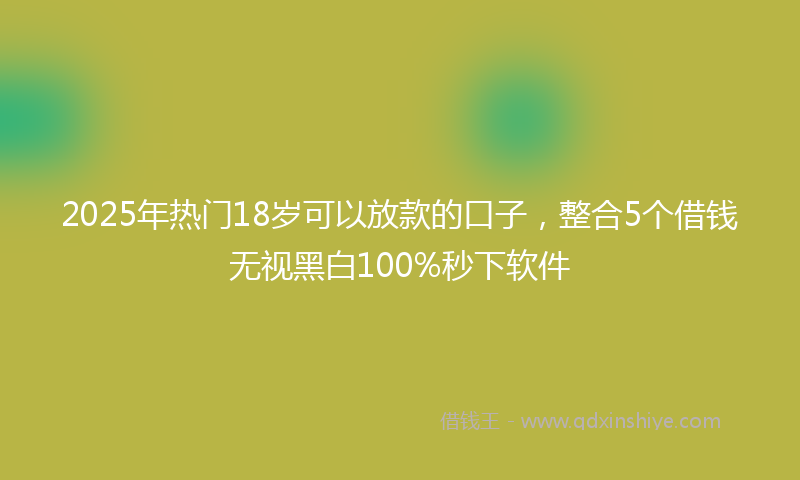 2025年热门18岁可以放款的口子，整合5个借钱无视黑白100%秒下软件