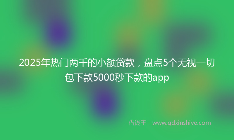 2025年热门两千的小额贷款，盘点5个无视一切包下款5000秒下款的app