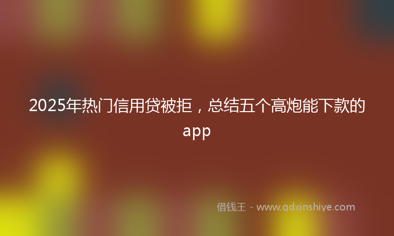 2025年热门信用贷被拒，总结五个高炮能下款的app