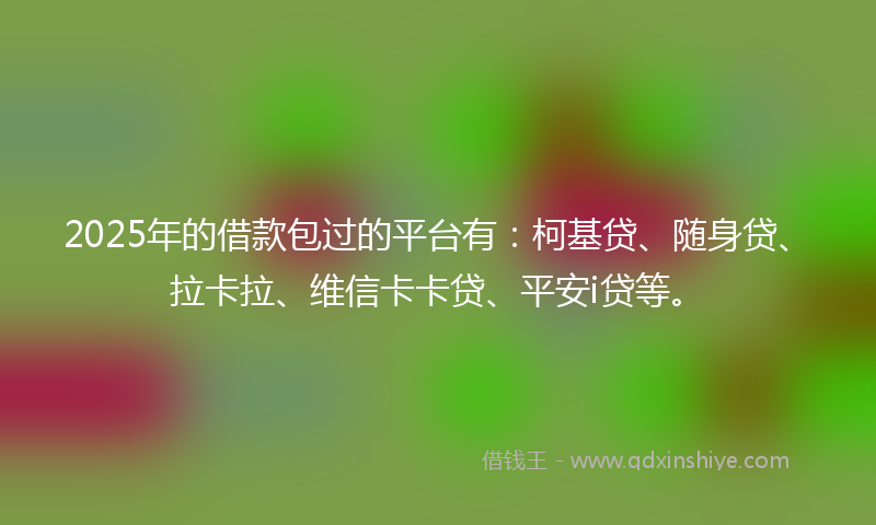 2025年的借款包过的平台有：柯基贷、随身贷、拉卡拉、维信卡卡贷、平安i贷等。