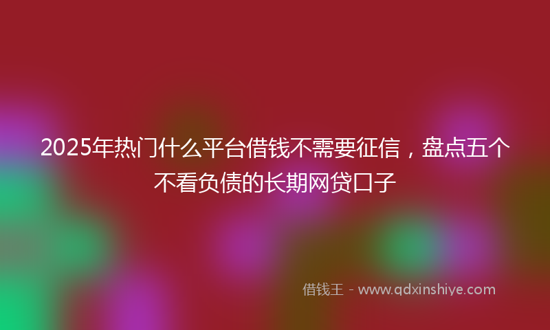 2025年热门什么平台借钱不需要征信，盘点五个不看负债的长期网贷口子