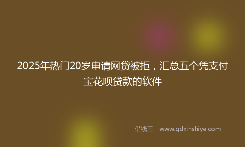 2025年热门20岁申请网贷被拒，汇总五个凭支付宝花呗贷款的软件