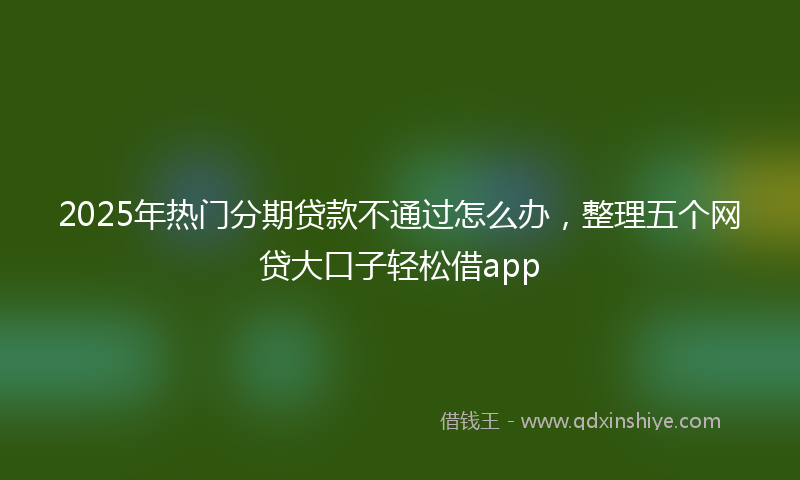 2025年热门分期贷款不通过怎么办，整理五个网贷大口子轻松借app