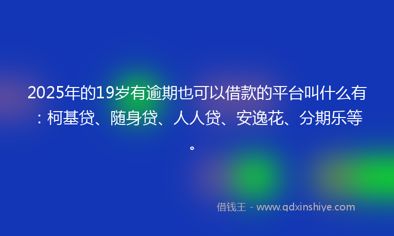 2025年的19岁有逾期也可以借款的平台叫什么有：柯基贷、随身贷、人人贷、安逸花、分期乐等。