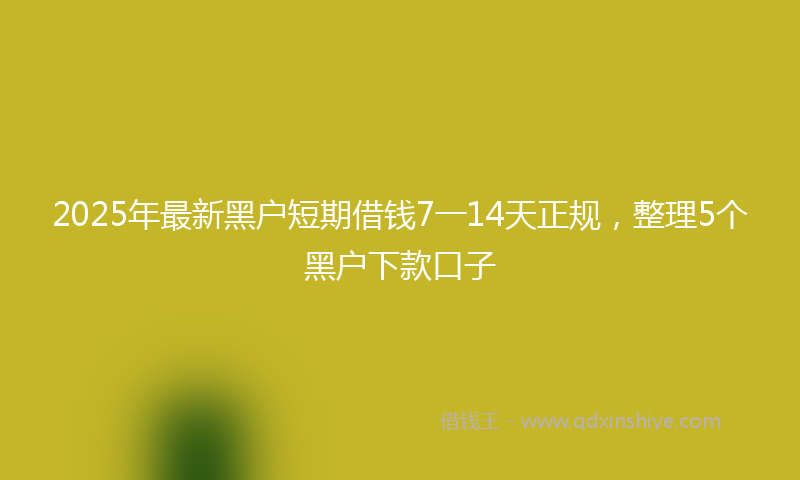 2025年最新黑户短期借钱7一14天正规，整理5个黑户下款口子