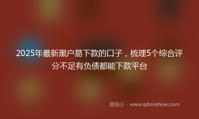 2025年最新黑户易下款的口子，梳理5个综合评分不足有负债都能下款平台