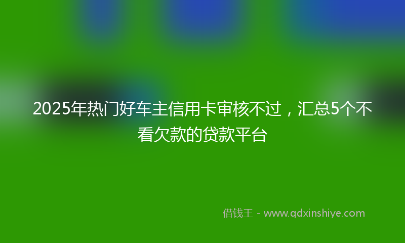 2025年热门好车主信用卡审核不过，汇总5个不看欠款的贷款平台
