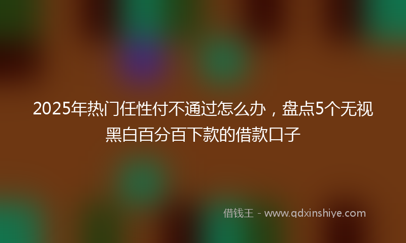 2025年热门任性付不通过怎么办，盘点5个无视黑白百分百下款的借款口子