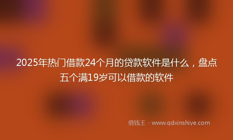 2025年热门借款24个月的贷款软件是什么，盘点五个满19岁可以借款的软件