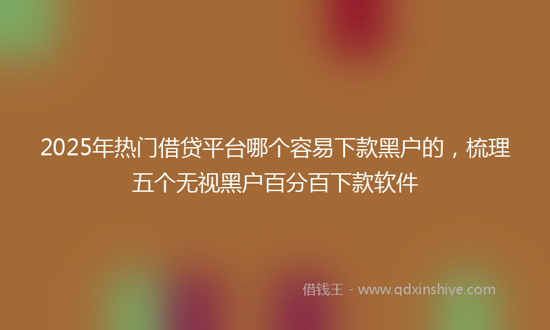 2025年热门借贷平台哪个容易下款黑户的，梳理五个无视黑户百分百下款软件