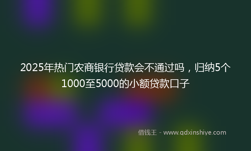 2025年热门农商银行贷款会不通过吗，归纳5个1000至5000的小额贷款口子