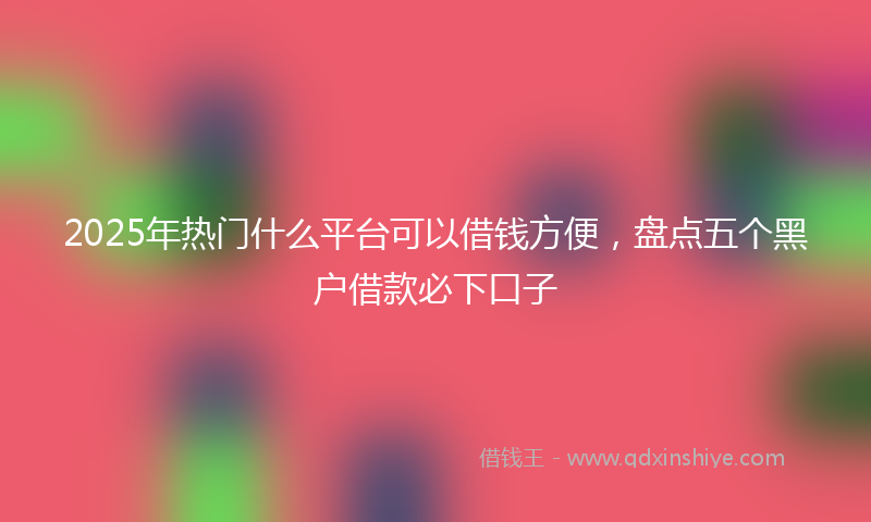 2025年热门什么平台可以借钱方便，盘点五个黑户借款必下口子