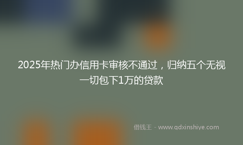 2025年热门办信用卡审核不通过，归纳五个无视一切包下1万的贷款