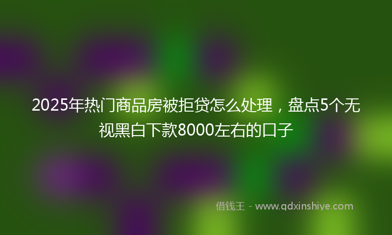 2025年热门商品房被拒贷怎么处理，盘点5个无视黑白下款8000左右的口子