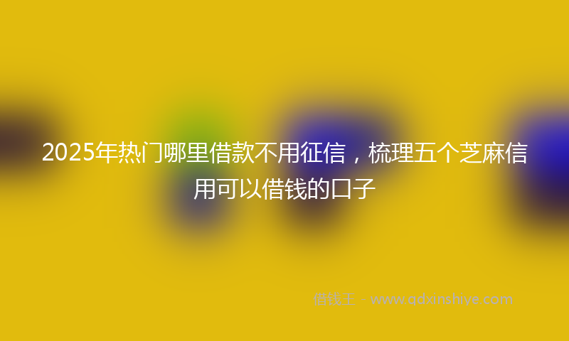 2025年热门哪里借款不用征信，梳理五个芝麻信用可以借钱的口子