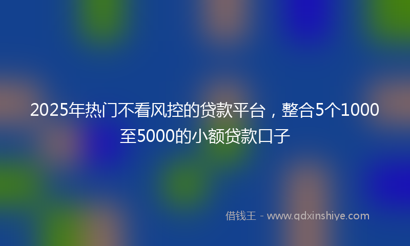 2025年热门不看风控的贷款平台，整合5个1000至5000的小额贷款口子