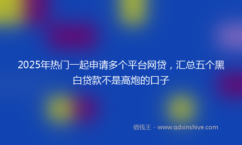 2025年热门一起申请多个平台网贷，汇总五个黑白贷款不是高炮的口子