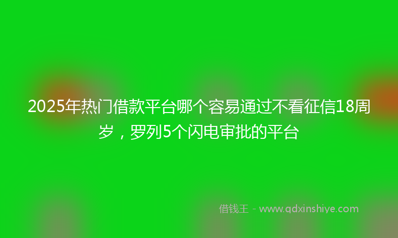 2025年热门借款平台哪个容易通过不看征信18周岁，罗列5个闪电审批的平台