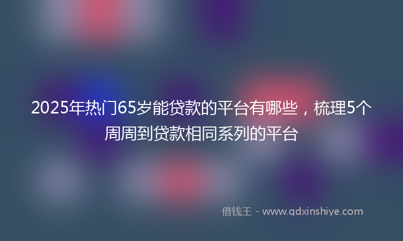 2025年热门65岁能贷款的平台有哪些，梳理5个周周到贷款相同系列的平台