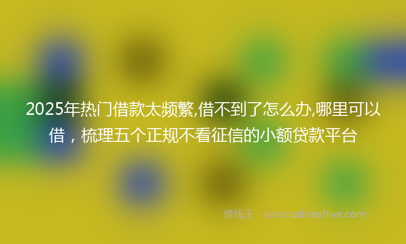 2025年热门借款太频繁,借不到了怎么办,哪里可以借，梳理五个正规不看征信的小额贷款平台