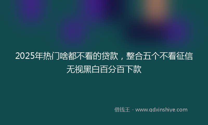 2025年热门啥都不看的贷款，整合五个不看征信无视黑白百分百下款
