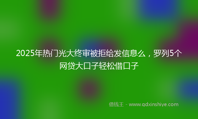2025年热门光大终审被拒给发信息么，罗列5个网贷大口子轻松借口子