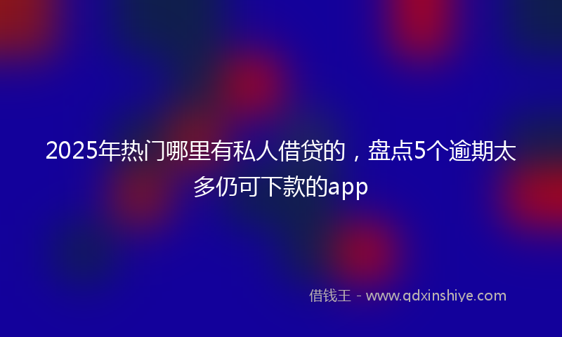 2025年热门哪里有私人借贷的，盘点5个逾期太多仍可下款的app