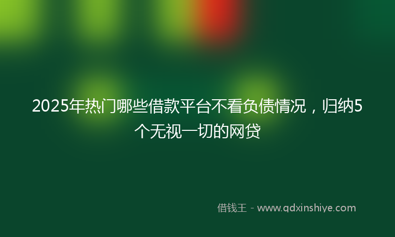 2025年热门哪些借款平台不看负债情况，归纳5个无视一切的网贷