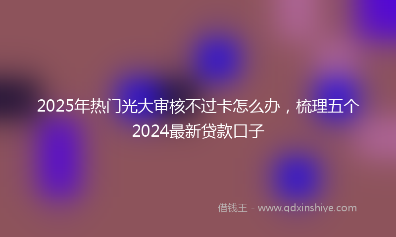 2025年热门光大审核不过卡怎么办，梳理五个2024最新贷款口子