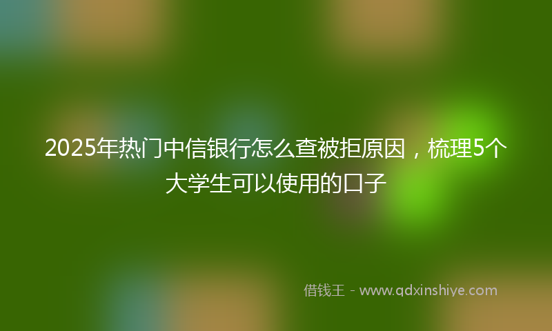 2025年热门中信银行怎么查被拒原因，梳理5个大学生可以使用的口子