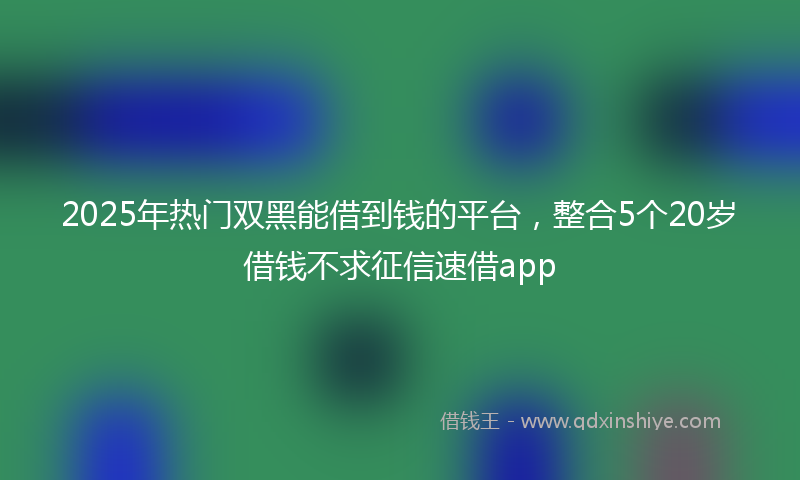 2025年热门双黑能借到钱的平台，整合5个20岁借钱不求征信速借app