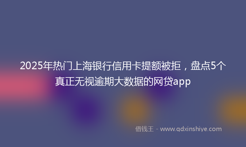 2025年热门上海银行信用卡提额被拒，盘点5个真正无视逾期大数据的网贷app