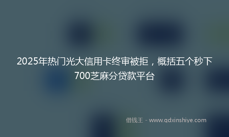 2025年热门光大信用卡终审被拒，概括五个秒下700芝麻分贷款平台