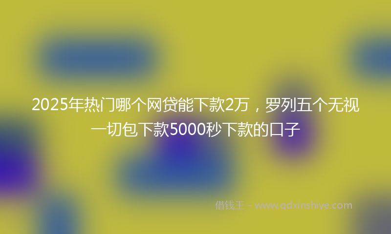 2025年热门哪个网贷能下款2万，罗列五个无视一切包下款5000秒下款的口子