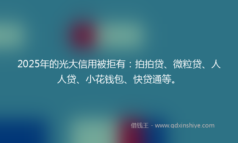2025年的光大信用被拒有：拍拍贷、微粒贷、人人贷、小花钱包、快贷通等。