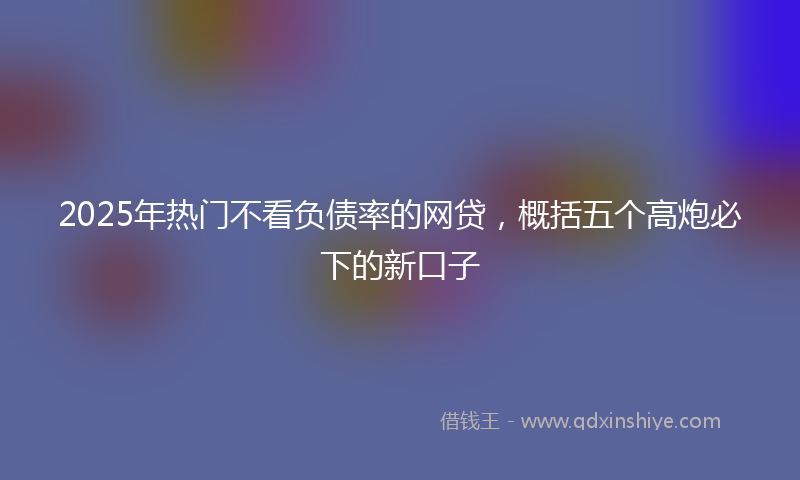 2025年热门不看负债率的网贷，概括五个高炮必下的新口子