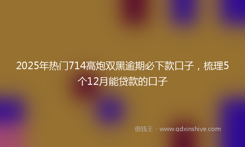 2025年热门714高炮双黑逾期必下款口子，梳理5个12月能贷款的口子