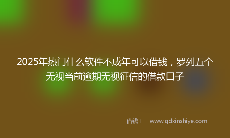 2025年热门什么软件不成年可以借钱，罗列五个无视当前逾期无视征信的借款口子