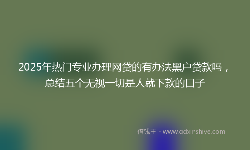 2025年热门专业办理网贷的有办法黑户贷款吗，总结五个无视一切是人就下款的口子