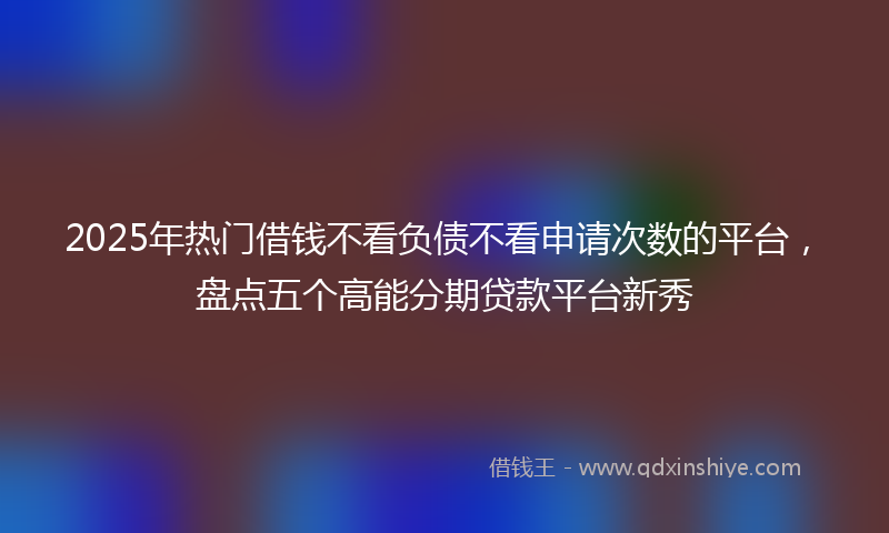2025年热门借钱不看负债不看申请次数的平台，盘点五个高能分期贷款平台新秀
