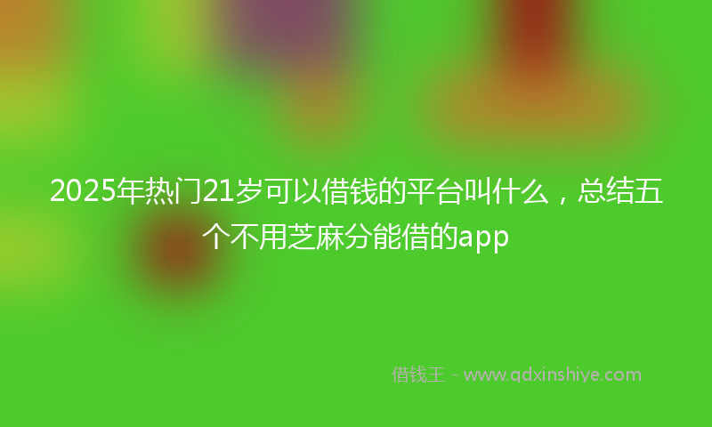 2025年热门21岁可以借钱的平台叫什么，总结五个不用芝麻分能借的app