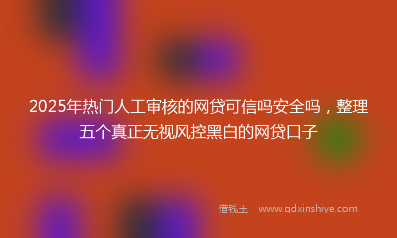 2025年热门人工审核的网贷可信吗安全吗，整理五个真正无视风控黑白的网贷口子
